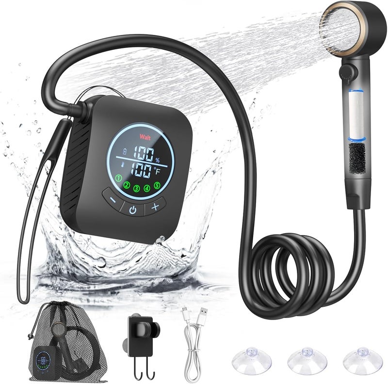 BTOG Portable Shower – 8000mAh Rechargeable Camping Shower, 6.0L/min Portable Shower Pump, Outdoor Shower for Camping, Hiking, Traveling, Washing - Image 1